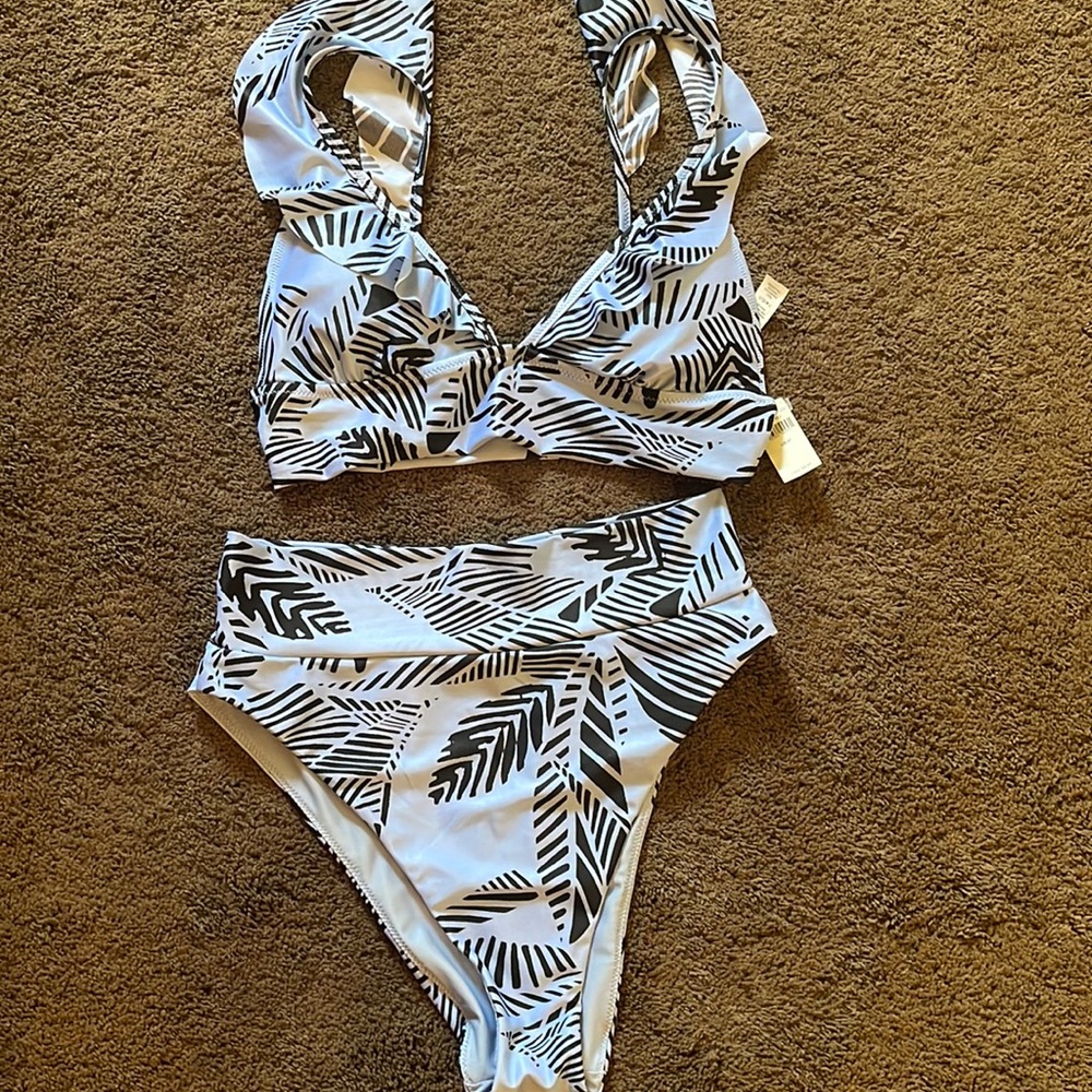 Womens American eagle 2 piece bathing suit blue size medium never nwot